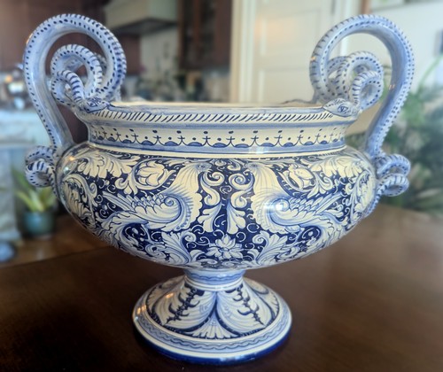 Centrotavola urna maiolica - , 16"